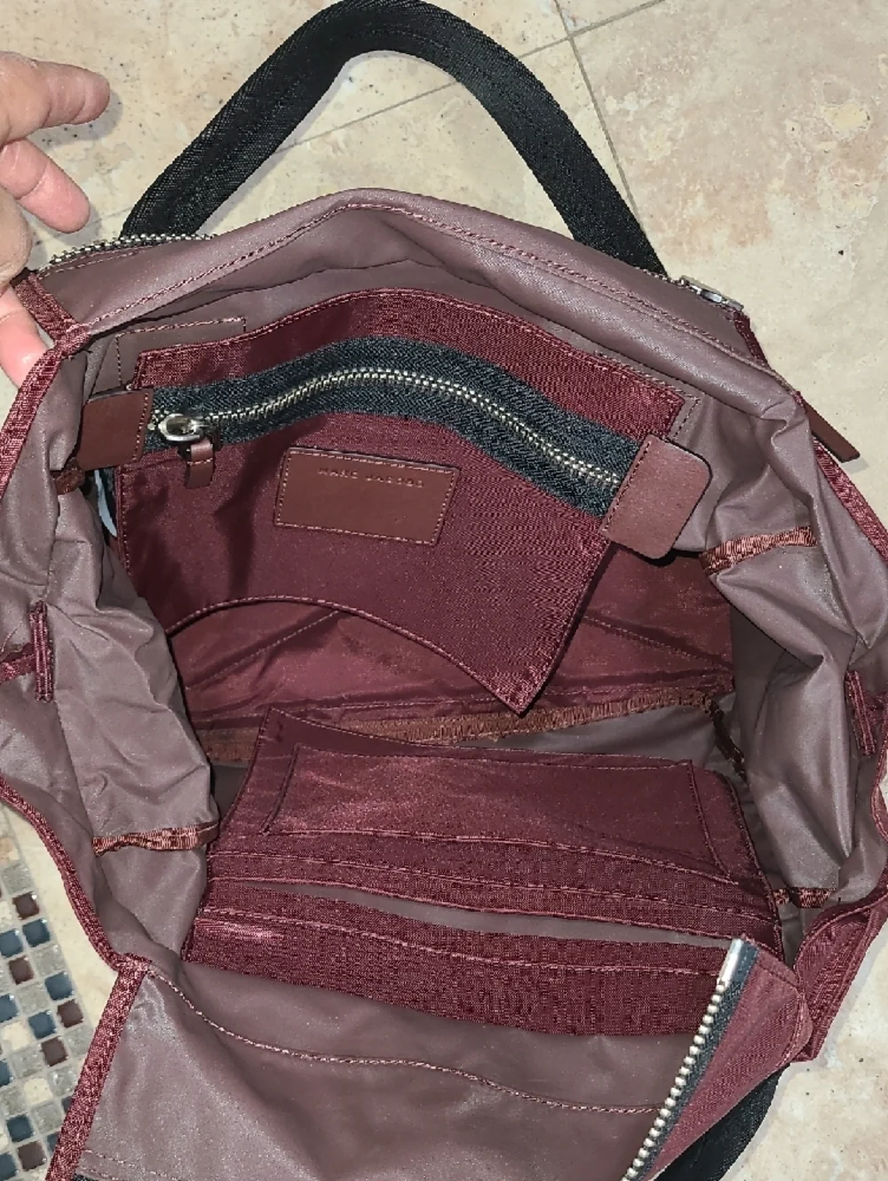 Marc Jacobs Baby Diaper Bag in Burgundy. It does not come With Changing Pad.